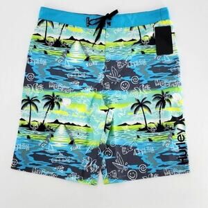 Hurley X Boys Blue Lazer Board Shorts Size 20 / 30" W